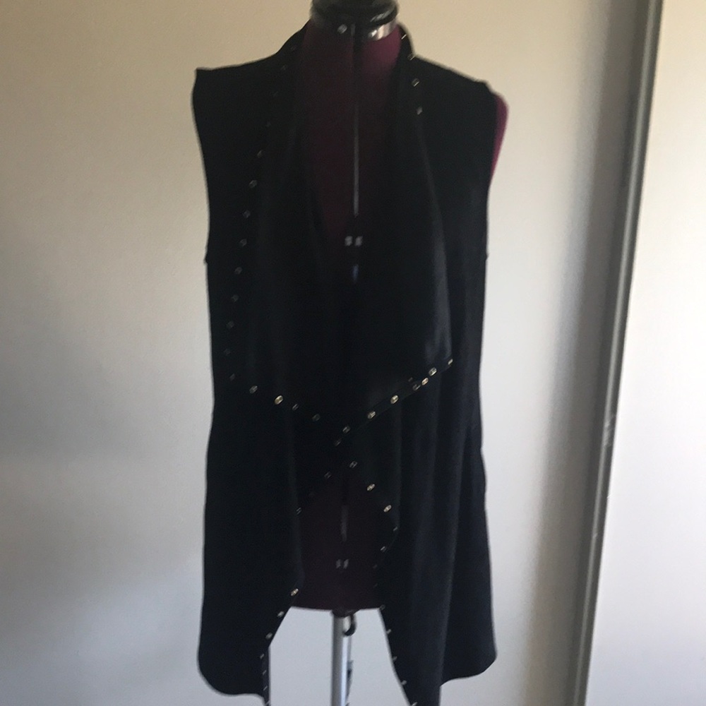 Michael black vest ultra thin microsuede